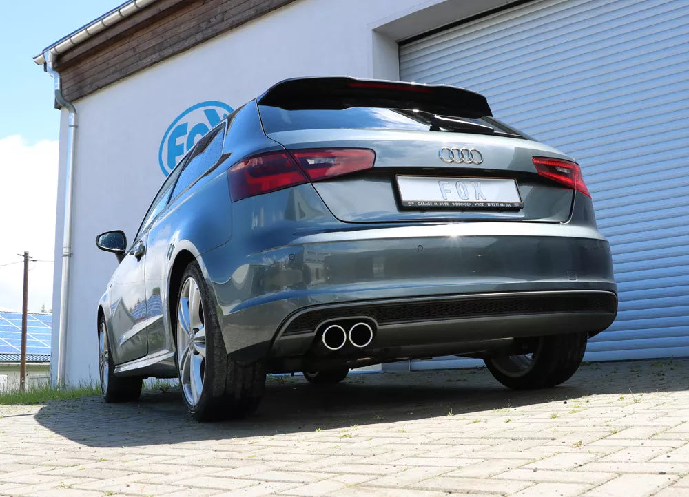 Fox Auspuff Sportauspuff Sportendschalldämpfer für Audi A3 8V 3-türer S-Line 1.8