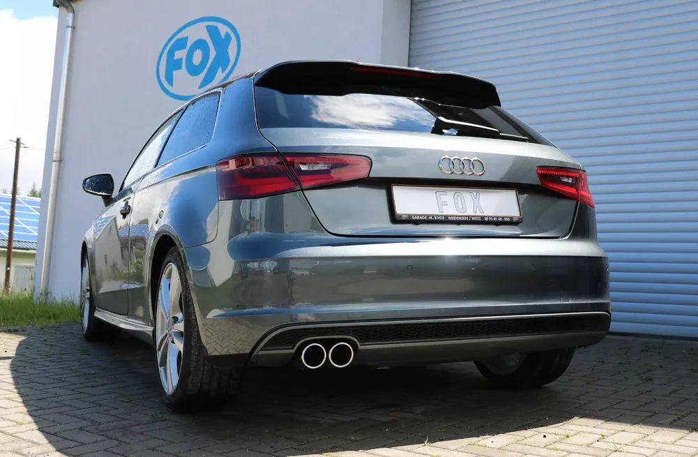 Fox Auspuff Sportauspuff Sportendschalldämpfer für Audi A3 8V 3-türer S-Line 1.8