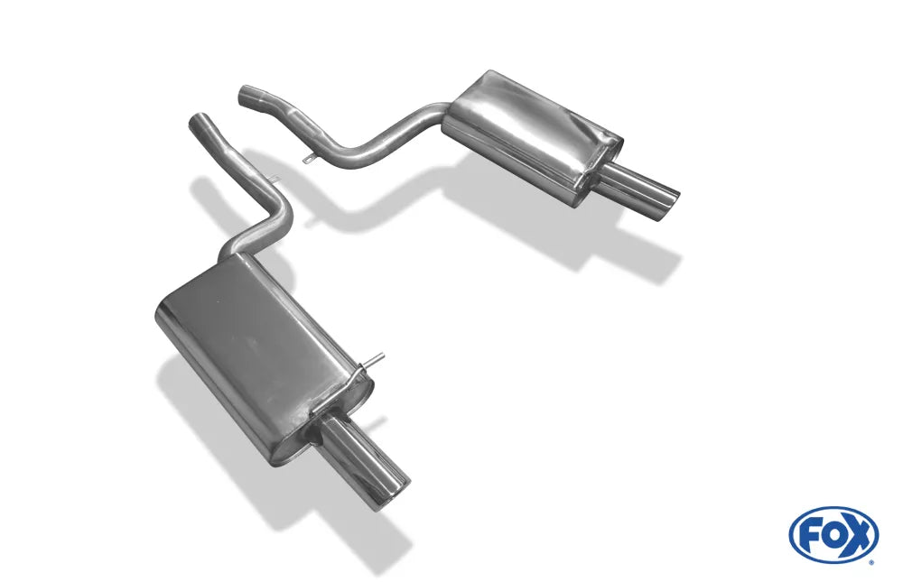 Fox Duplex Auspuff Sportauspuff Endschalldämpfer für Audi A4 Typ B7 quattro 1x90