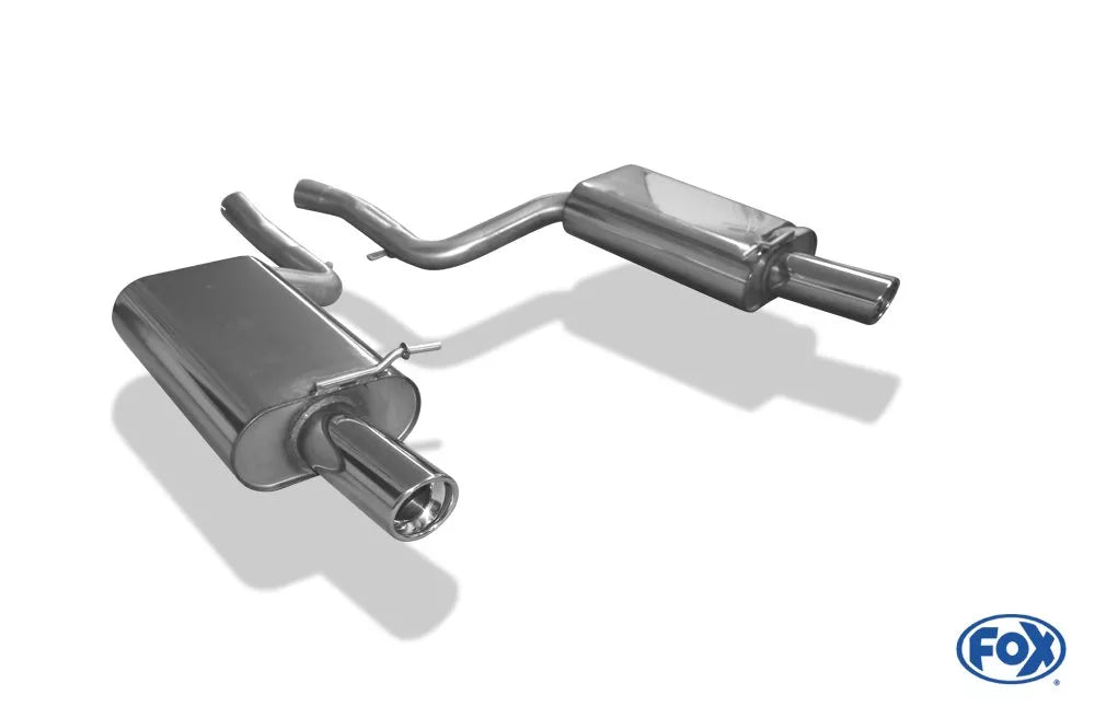 Fox Duplex Auspuff Sportauspuff Endschalldämpfer für Audi A4 Typ B7 quattro 1x90
