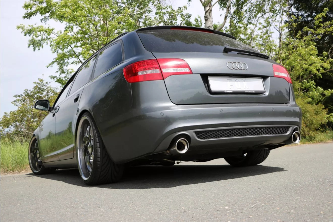 Fox Duplex Auspuff Sportauspuff Endschalldämpfer für Audi A6 Typ 4F quattro 1x90