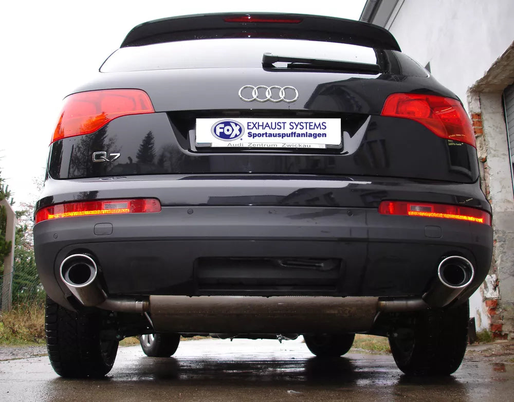 Fox Duplex Auspuff Sportauspuff Endschalldämpfer für Audi Q7 4.2l FSI 129x106
