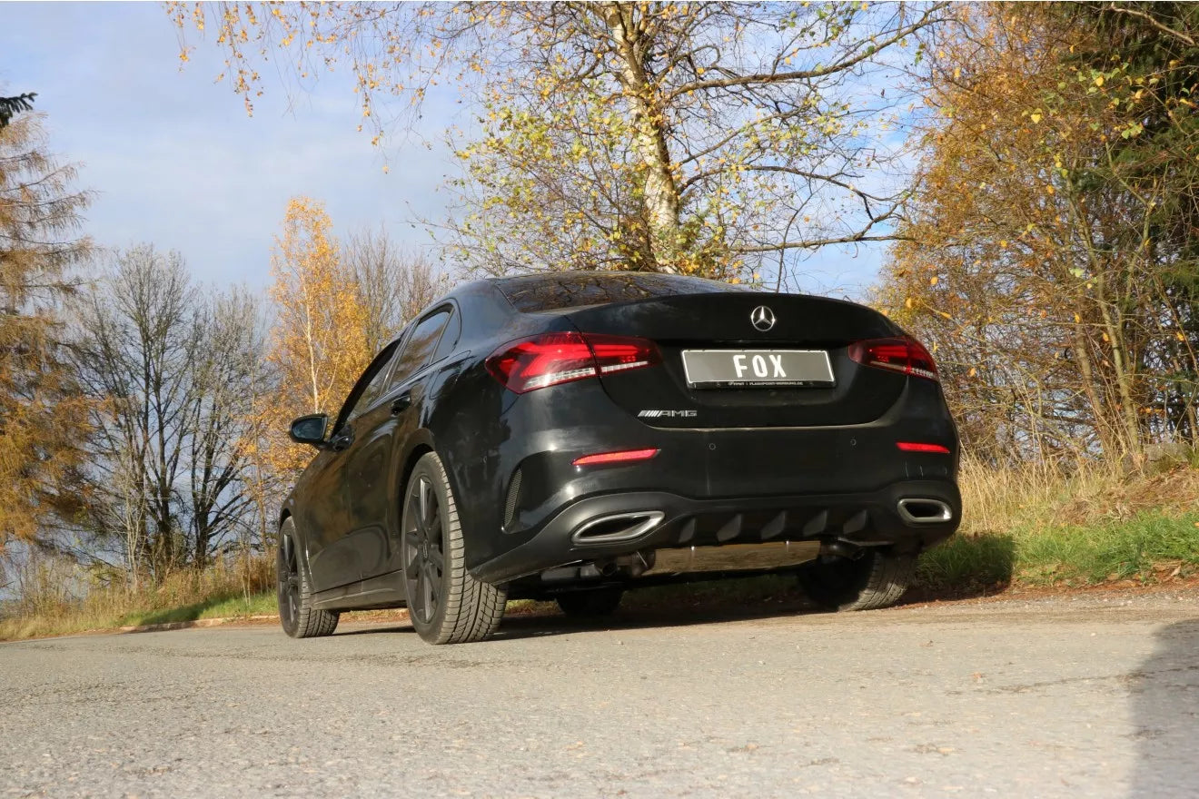 Fox Duplex Auspuff Sportauspuff Endschalldämpfer für Mercedes A-Klasse W177 1.3l
