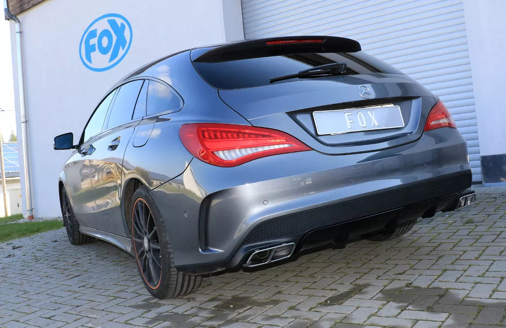 Fox Sportauspuff Duplex Sportendschalldämpfer für Mercedes CLA 117 Shooting