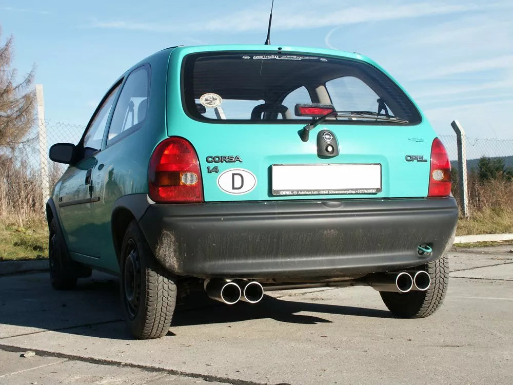 Fox Duplex Auspuff Sportauspuff Komplettanlage für Opel Corsa B 1.5l TD 37/49kW